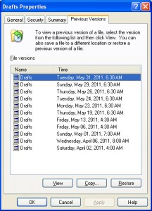 Windows File Previous Versions picture
