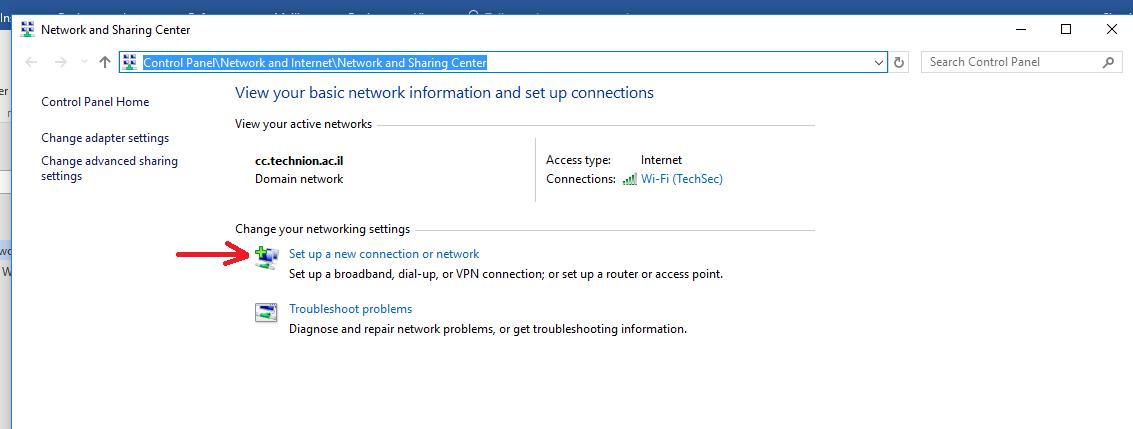 Windows 10 - Set up a new connection or network