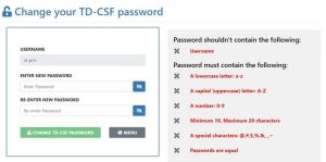 Page AOS change a TD-CSF Password